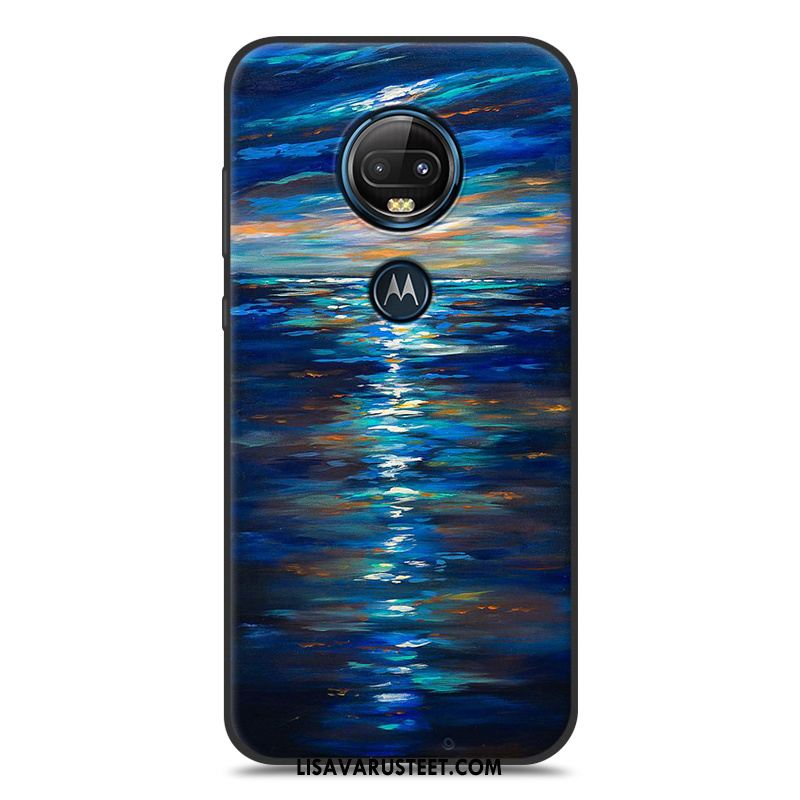 Moto G7 Kuoret Puhelimen Silikoni All Inclusive Kuori Sininen Verkossa