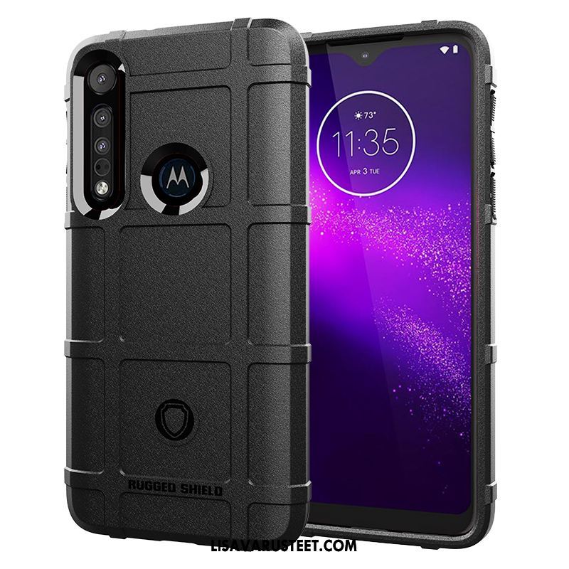 Moto G8 Plus Kuoret Silikoni Musta Puhelimen Murtumaton Kuori Halpa