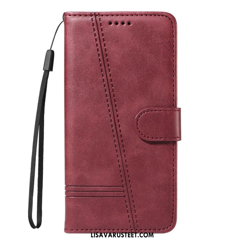 Nahkakotelo Oneplus 15 T-kuvioiset Linjat