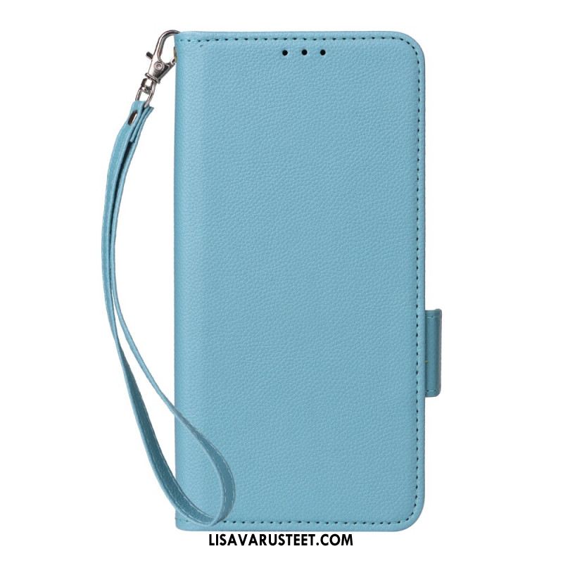 Nahkakotelo Oppo Reno 13 5g Litsikuvioinen Tekonahkaranneke