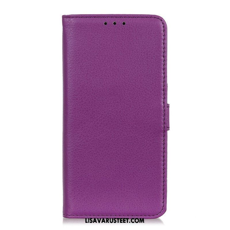 Nahkakotelo Samsung Galaxy A13 5G / A04s Premium Lychee Faux Leather