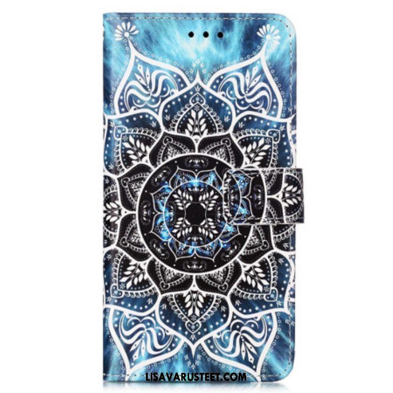 Nahkakotelo Samsung Galaxy A54 5G Suojaketju Kuori Strappy Mandala