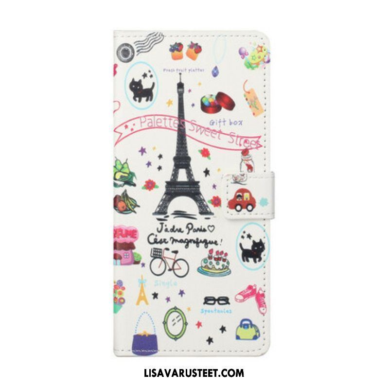 Nahkakotelo Samsung Galaxy S21 5G Rakastan Pariisia