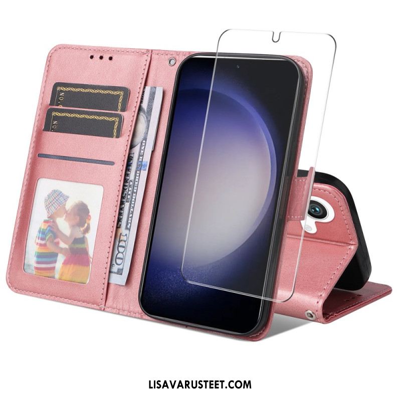 Nahkakotelo Samsung Galaxy S25 5g Enkay Keinonahkainen Näytönsuoja Karkaistusta Lasista