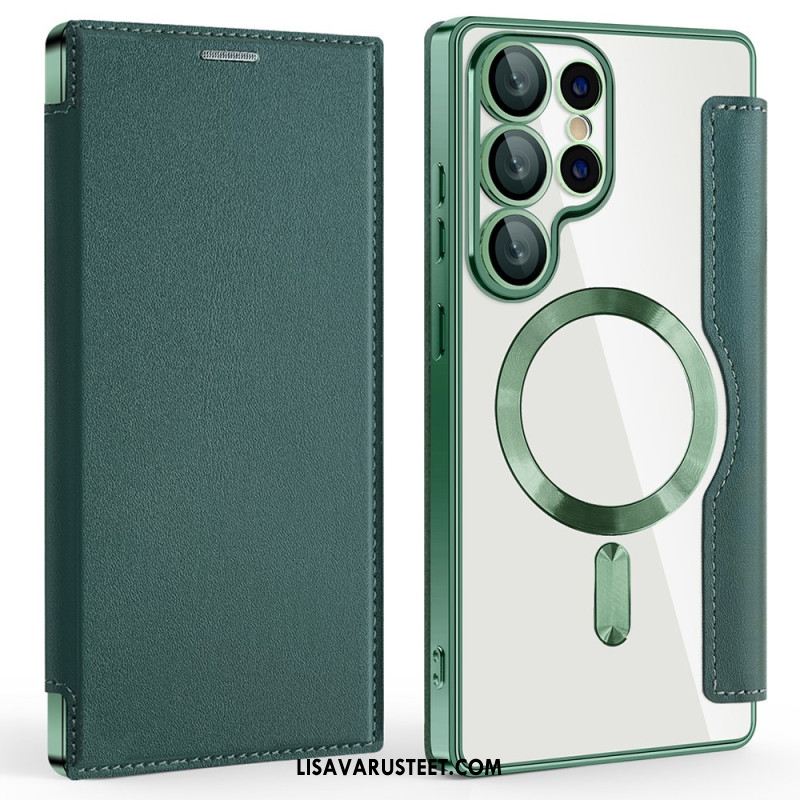 Nahkakotelo Samsung Galaxy S25 Ultra 5g Magsafe-yhteensopiva Rfid-suojatun Nahkakuvion Kanssa