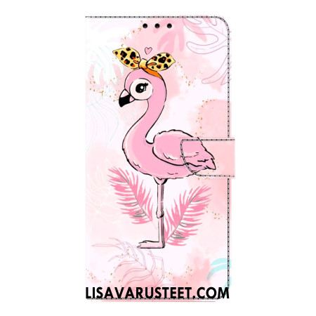 Nahkakotelo Samsung Galaxy S26 Plus Vaaleanpunainen Lintuaihe