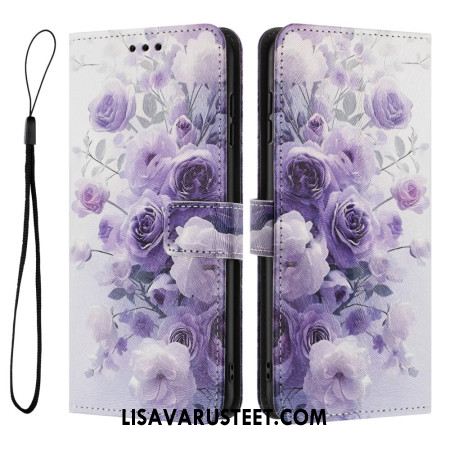 Nahkakotelo Samsung Galaxy S26 Plus Violetit Ruusut