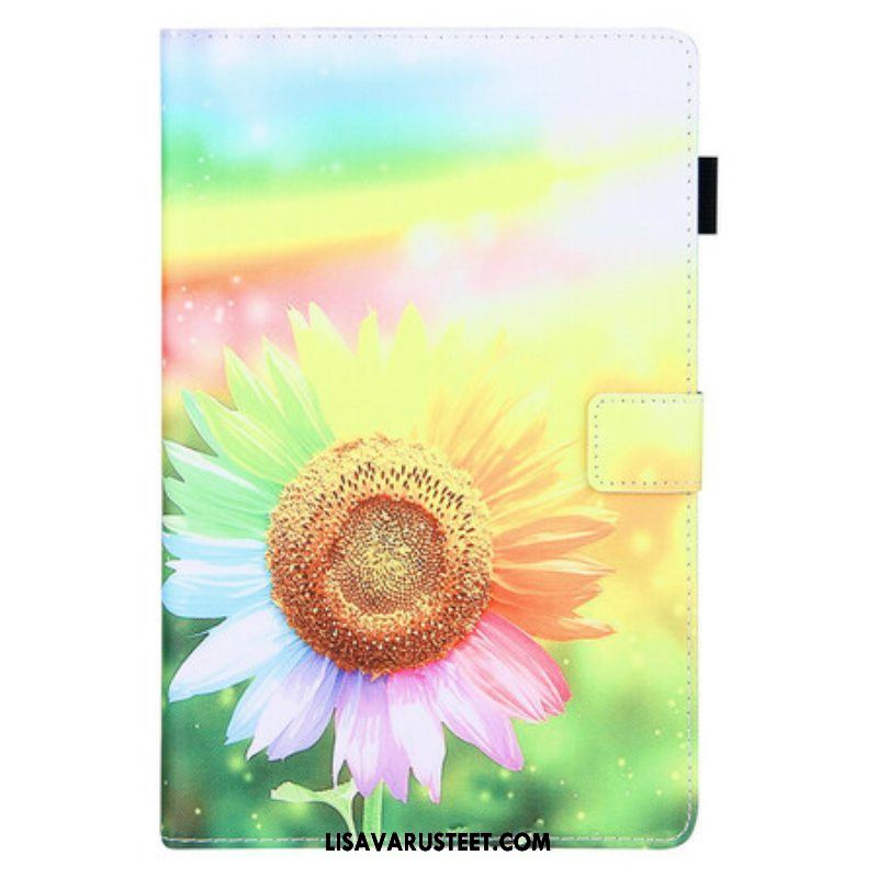 Nahkakotelo Samsung Galaxy Tab A7 Lite Kukkia Auringossa