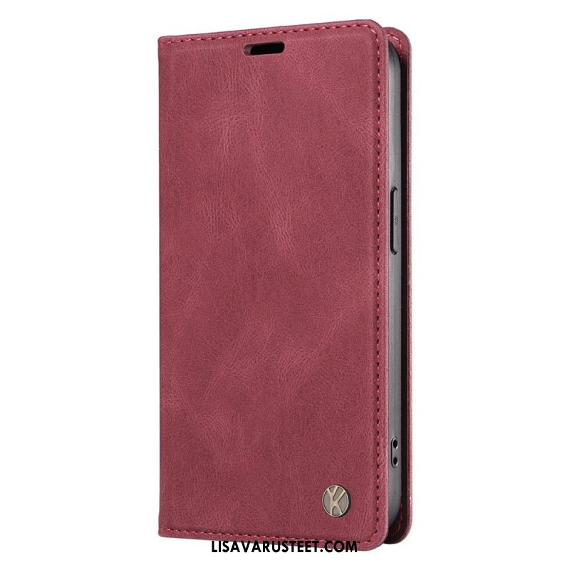 Nahkakotelo Xiaomi 15 Yikatu Mokkanahkaefekti