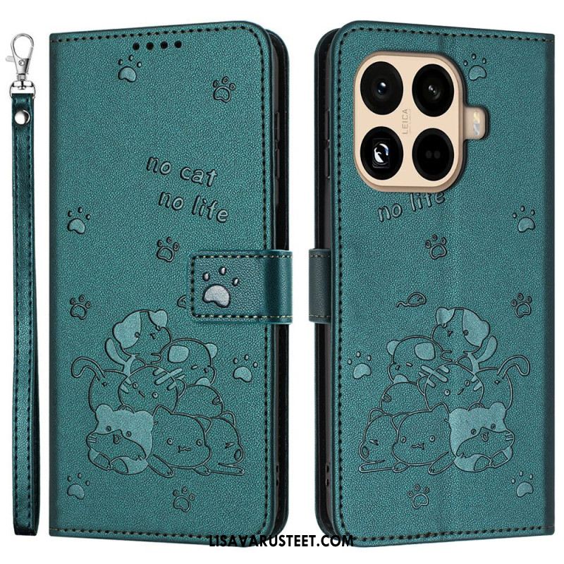 Nahkakotelo Xiaomi 15t Pro Kissakasa Hihnalla