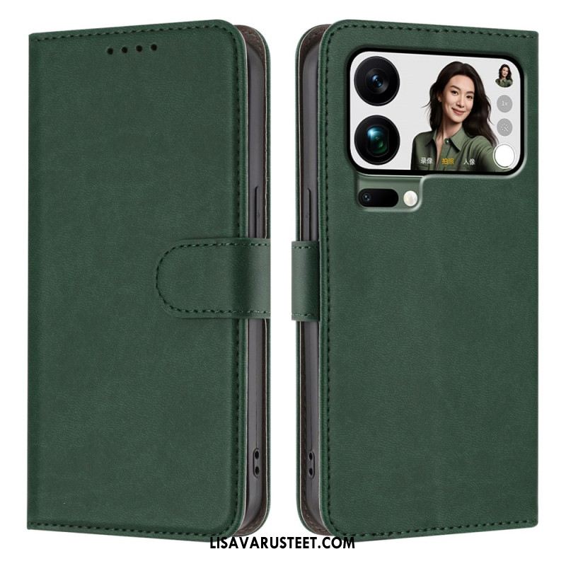 Nahkakotelo Xiaomi 17 Pro Max Yksivärinen Tekonahka