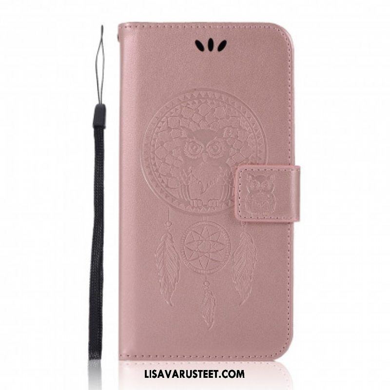 Nahkakotelo Xiaomi Redmi Note 10 Pro Nahkaefekti Dreamcatcher Owl