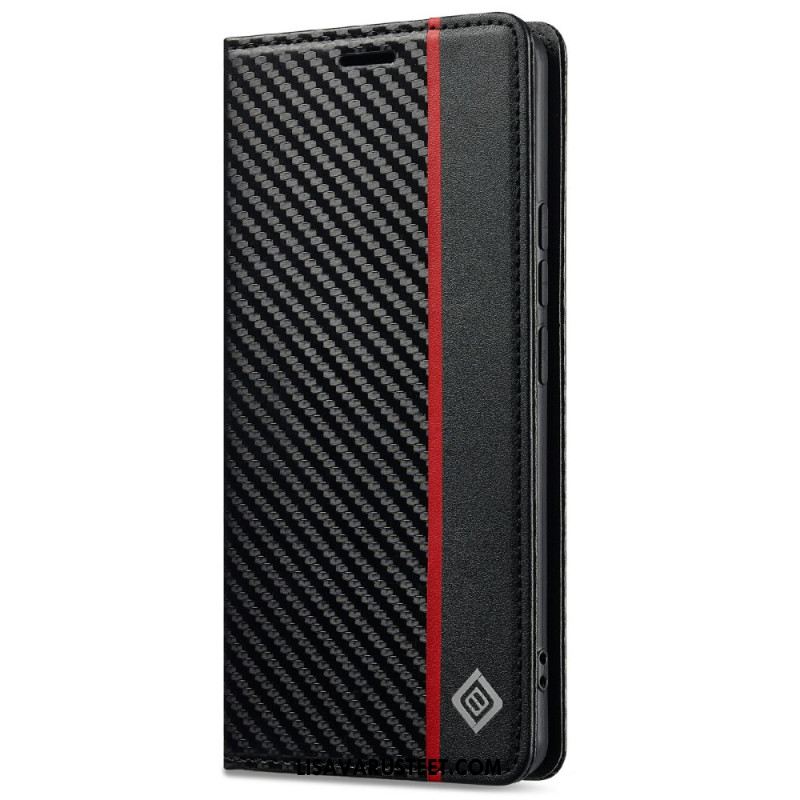 Nahkakotelo Xiaomi Redmi Note 14 Pro 4g Hiilikuitutekstuuri