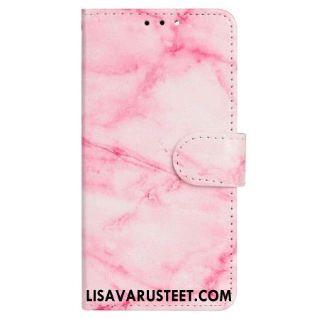 Nahkakotelo Xiaomi Redmi Note 14 Pro 4g Vaaleanpunainen Marmorikuvio