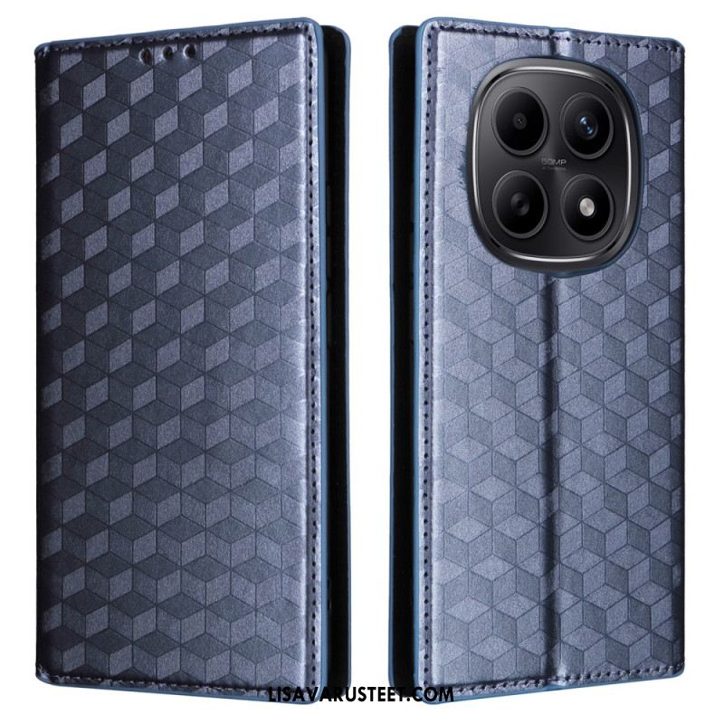 Nahkakotelo Xiaomi Redmi Note 15 5g Kaiverrettu Timanttikuvio Suojakuori