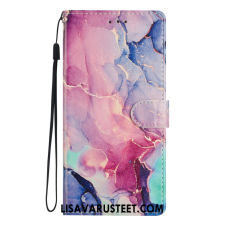 Nahkakotelo Xiaomi Redmi Note 15 5g Vaaleanpunainen Ja Vihreä Marmori