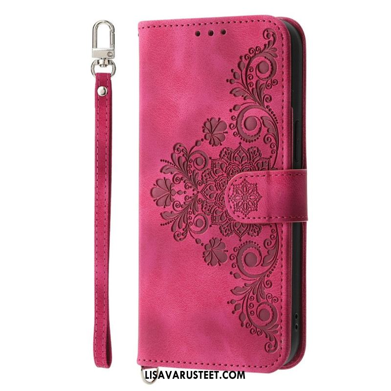 Nahkakotelo Xiaomi Redmi Note 15 Pro 5g Mandala-mokkanahkaefekti Olkahihnalla