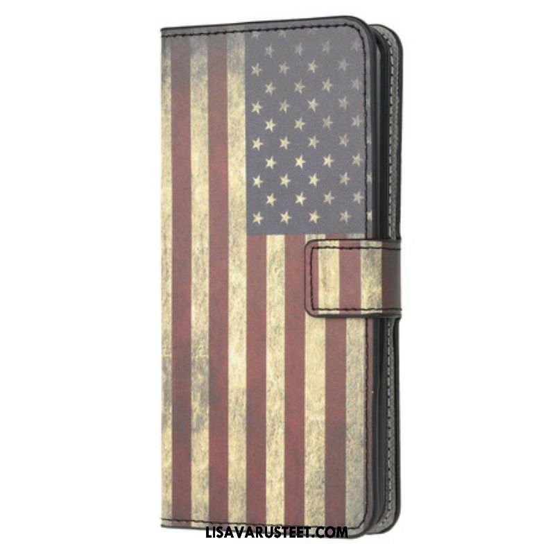 Nahkakotelo iPhone 13 Mini Yhdysvaltain Lippu