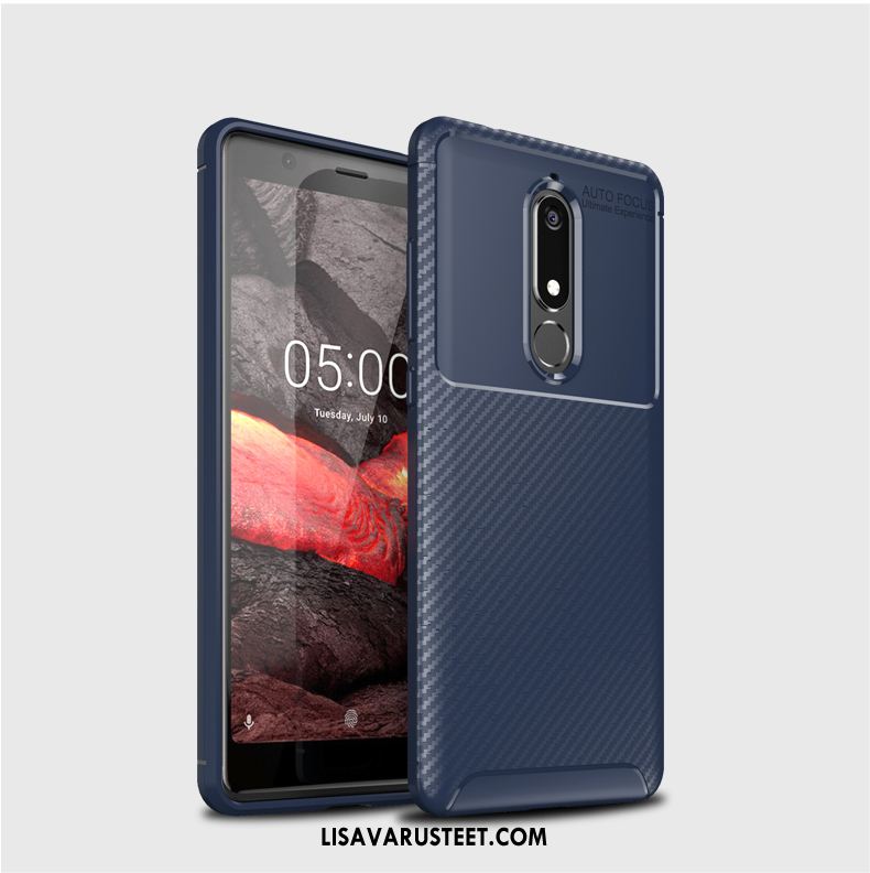 Nokia 5.1 Kuoret Kuitu Pesty Suede Kukkakuvio Kotelo All Inclusive Halvat