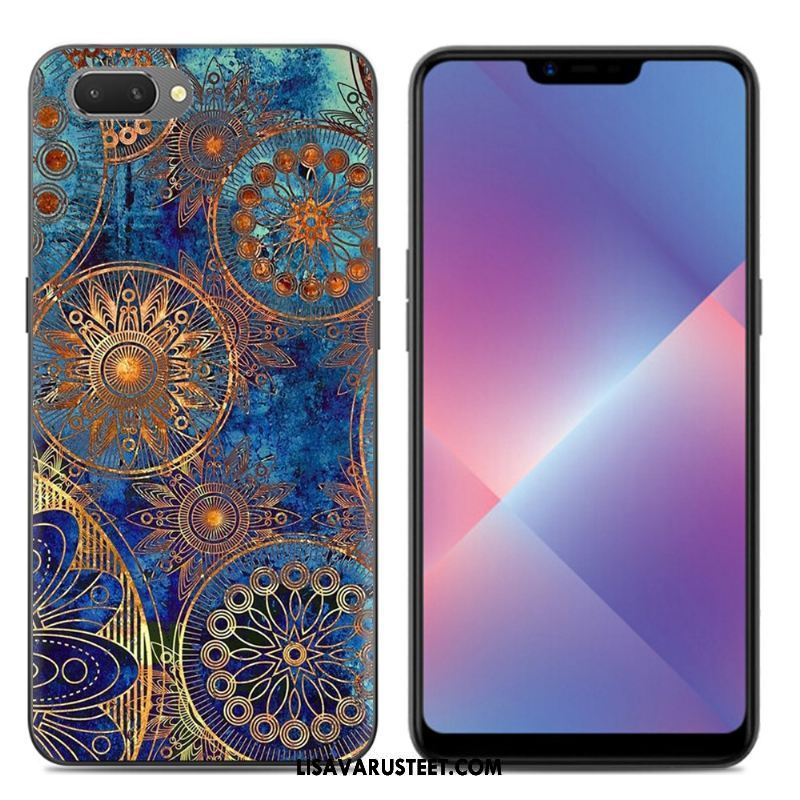 Oppo A3s Kuoret Puhelimen Läpinäkyvä Sininen Sarjakuva Silikoni Halvat