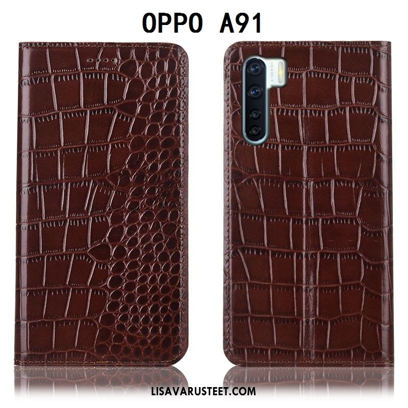 Oppo A91 Kuoret Suojaus All Inclusive Kotelo Nahkakotelo Puhelimen Kuori Verkossa