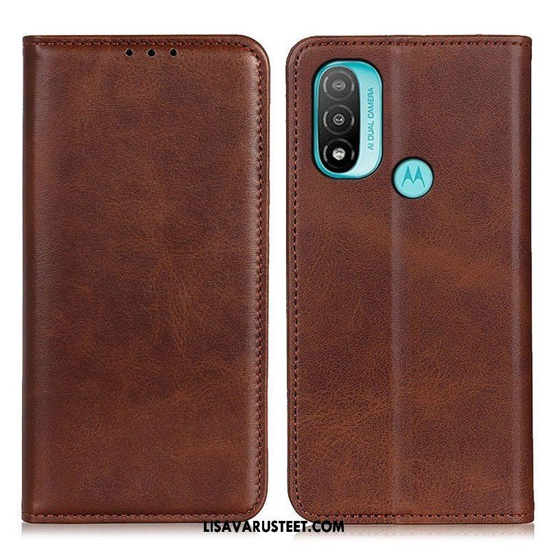 Puhelinkuoret Moto E40 / E30 / E20 Kotelot Flip Elegance Haljattu Nahka