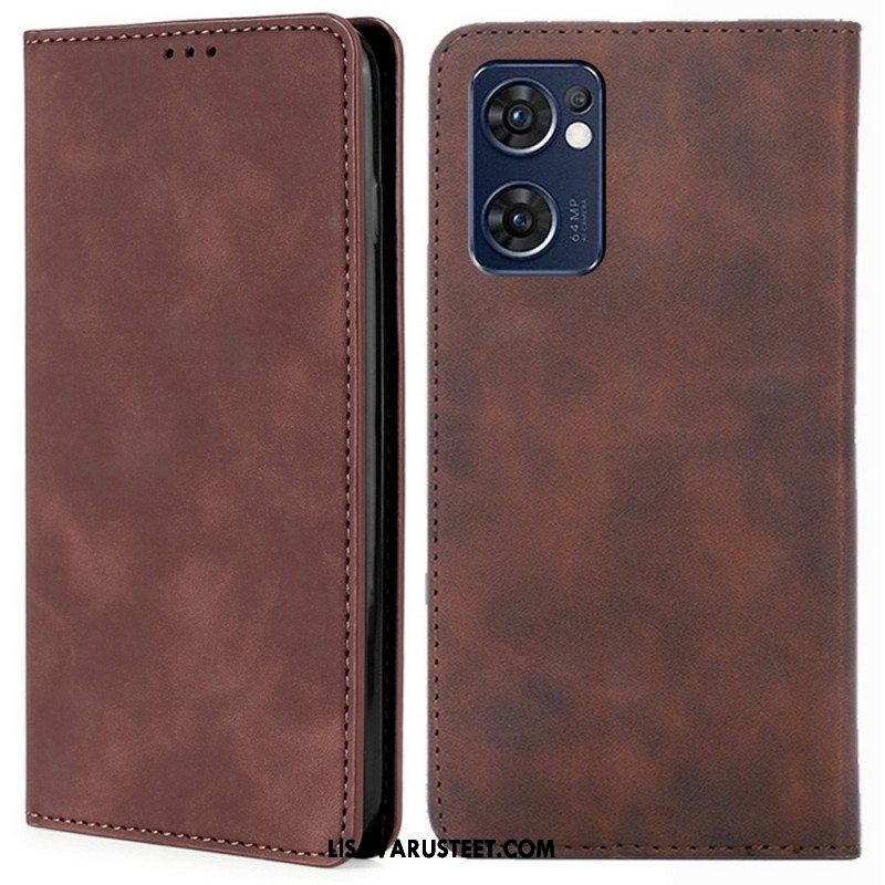 Puhelinkuoret Oppo Find X5 Lite Kotelot Flip Skin-touch Leather Effect