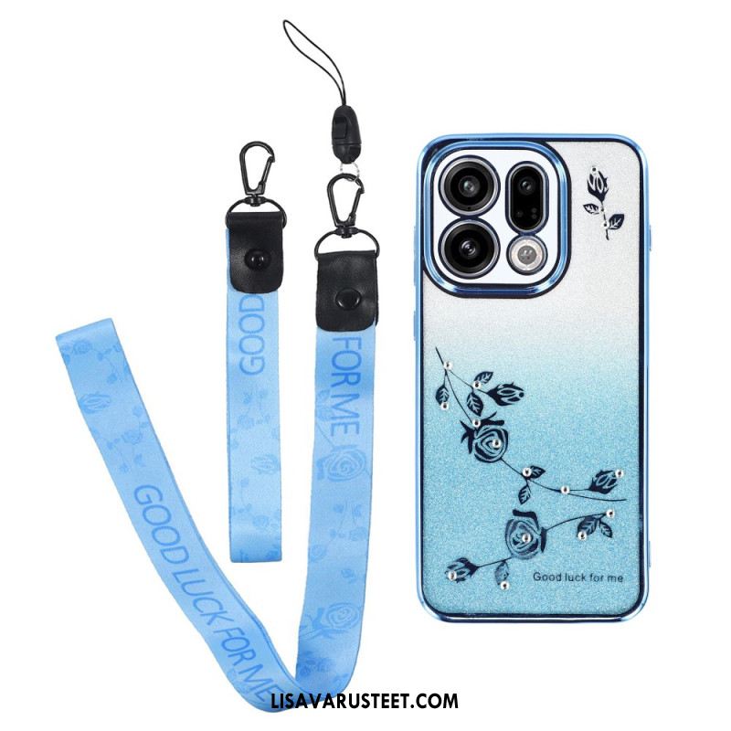 Puhelinkuoret Oppo Find X9 5g Kadem Kukkia Ja Strasseja Koristavat Hihnat