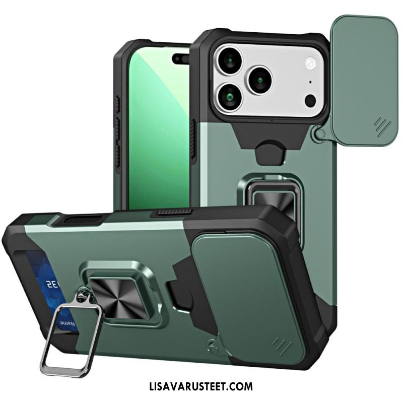 Puhelinkuoret iPhone 17 Pro Max Kestävä Jalusta Ja Liukuva Kansi