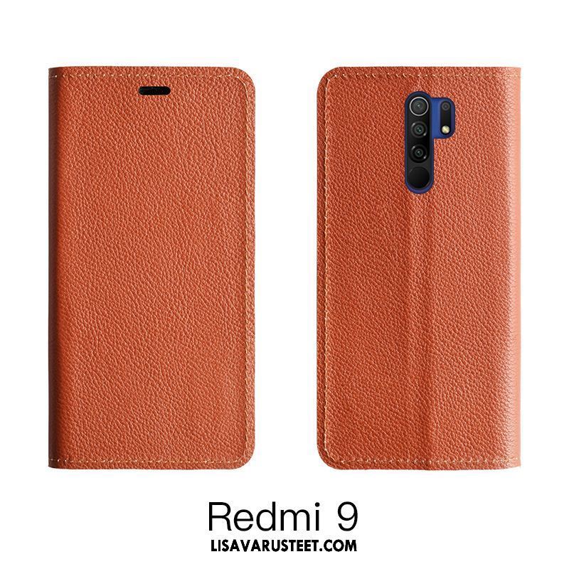 Redmi 9 Kuoret Murtumaton Suojaus Kuori Oranssi Nahkakotelo Osta