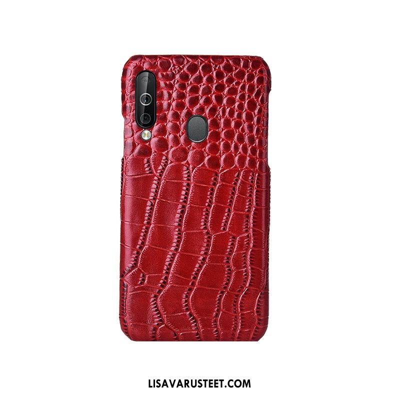 Samsung Galaxy A40s Kuoret Aito Nahka Lehmä Punainen Tila Tähti Kuori Kauppa