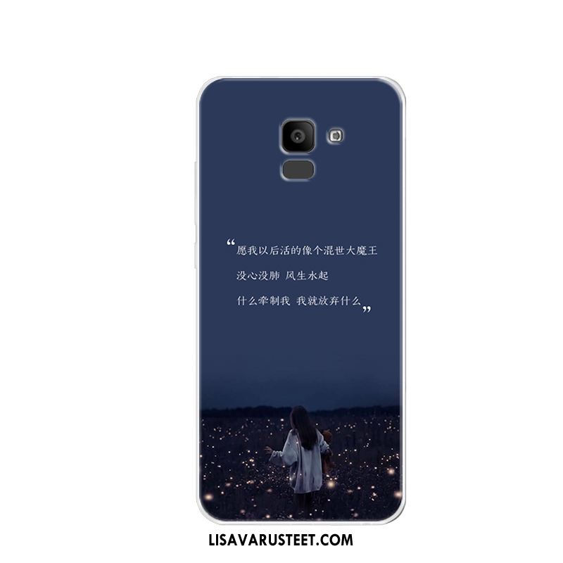 Samsung Galaxy J6 Kuoret Silikoni Sininen Persoonallisuus Luova Suojaus Kuori Myynti