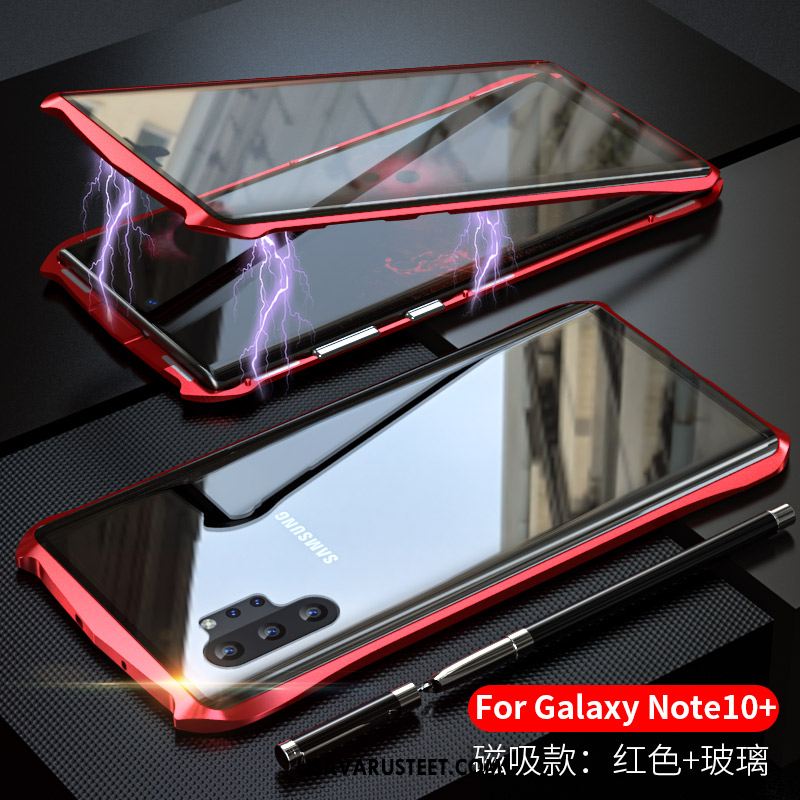 Samsung Galaxy Note 10+ Kuoret Kaksipuolinen Punainen Lasi Suojaus Kuori Osta