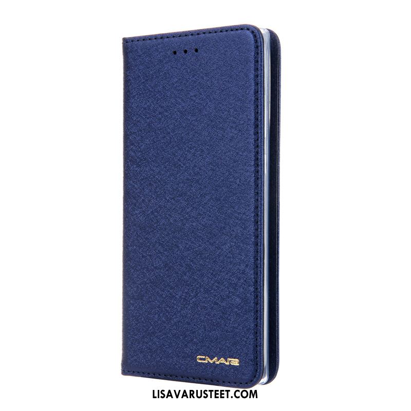 Samsung Galaxy Note 10+ Kuoret Nahkakotelo Tähti Kortti Sininen Kuori Osta