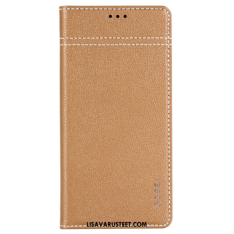 Samsung Galaxy Note 10 Kuoret Tähti Kuori Nahkakotelo Khaki Puhelimen Verkossa