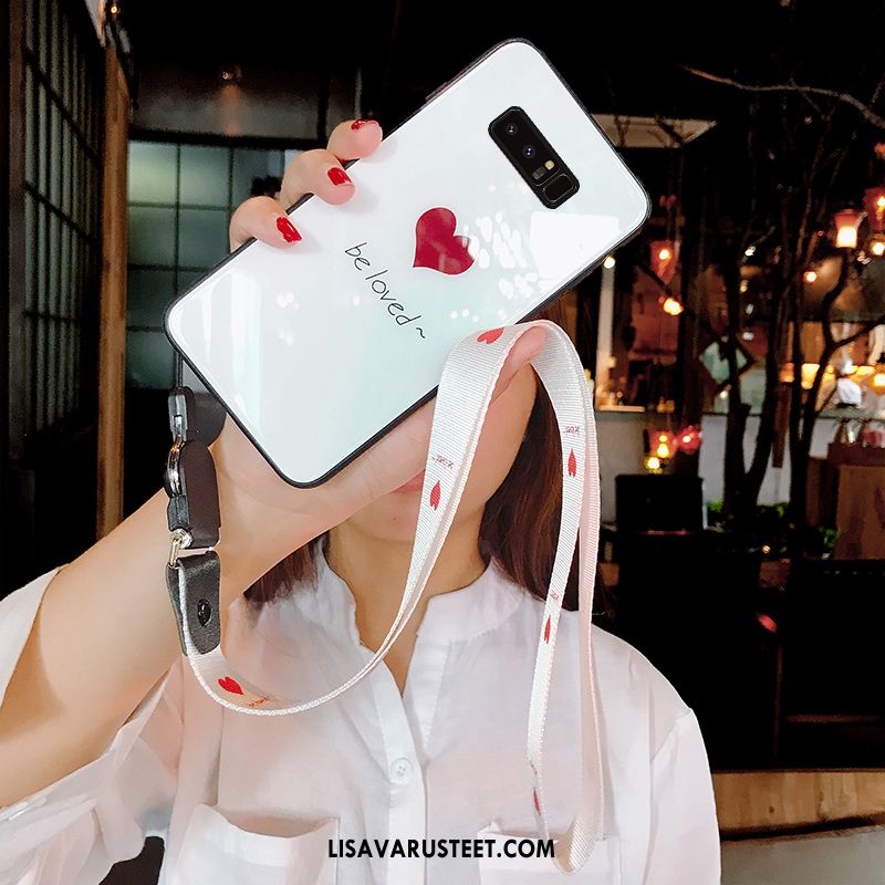 Samsung Galaxy Note 8 Kuoret Lasi Murtumaton Puhelimen Net Red Valkoinen Kuori Verkossa