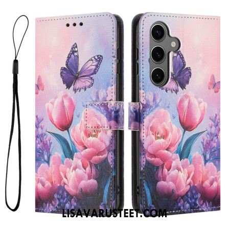 Samsung Galaxy S26 Plus Perhonen Ja Vaaleanpunaiset Kukat