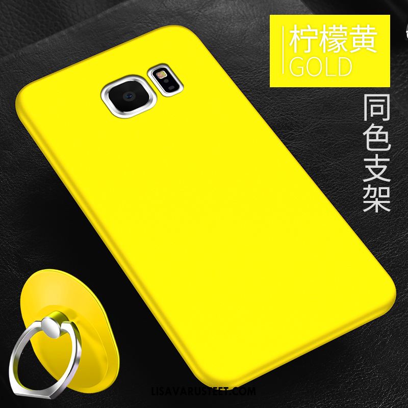 Samsung Galaxy S6 Kuoret Tähti Pesty Suede Suojaus Kotelo Keltainen Halvat