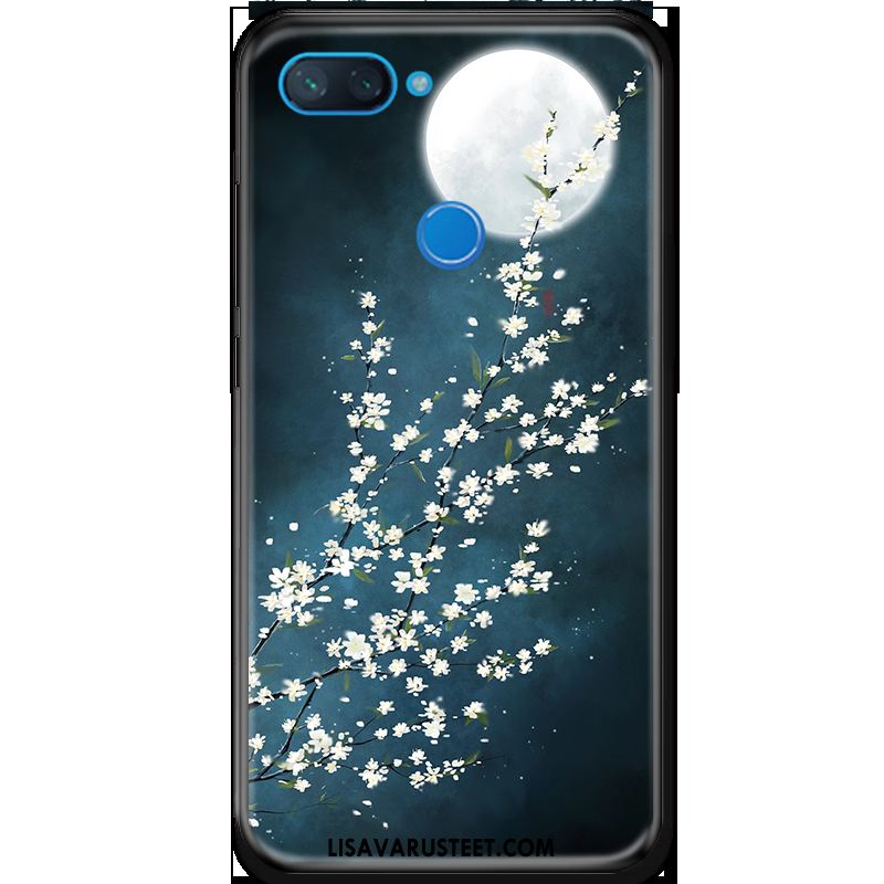 Xiaomi Mi 8 Lite Kuoret Muste Kukka Sininen Pehmeä Neste Pieni Osta