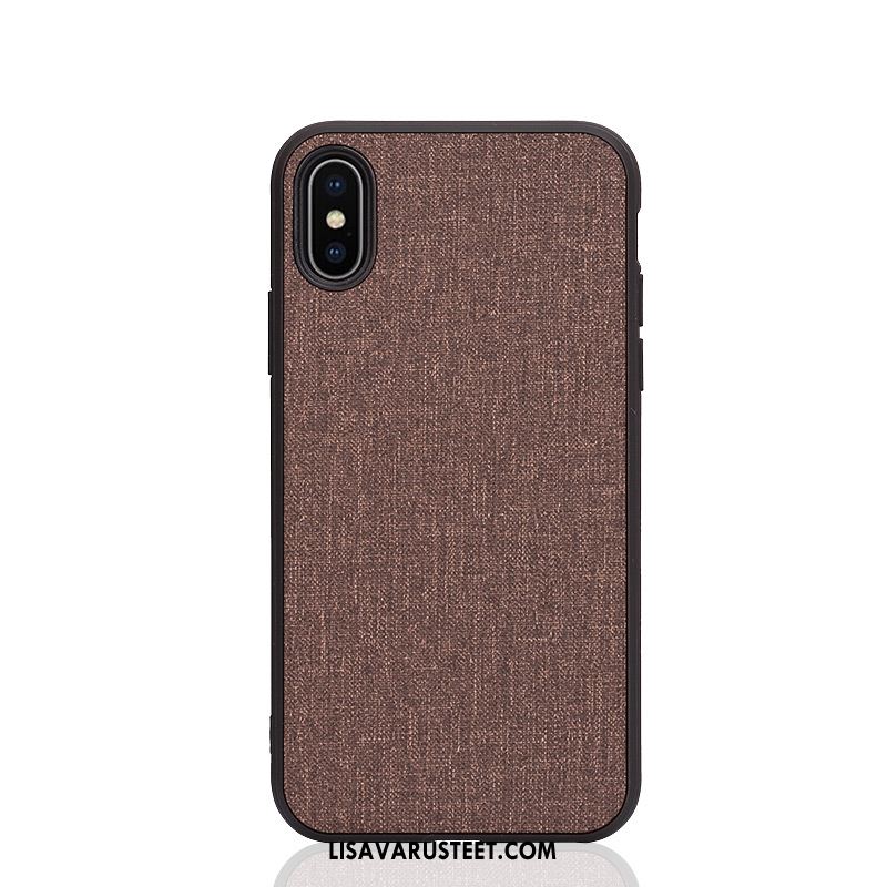 iPhone Xs Max Kuoret Silikoni Ripustettavat Koristeet All Inclusive Pellava Pesty Suede Kuori Halpa